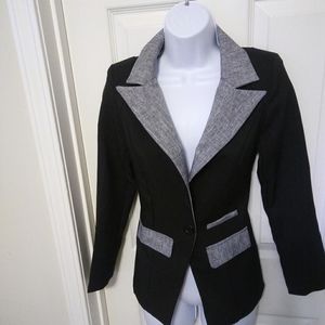 Womens Small 2 Gray Black Office Blazer